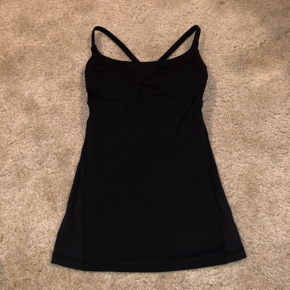 lululemon black cross-back tank size 4 - Picture 4 of 6